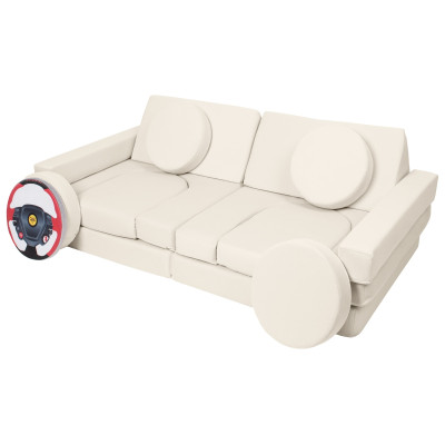 Modulare Kindersofa und Großbausteine-Set 2-in-1 + Lenkrad